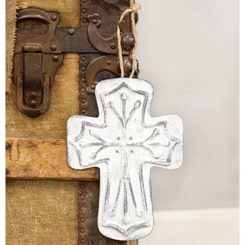 Bed skirts with a country - style patternDistressed Metal Cross Ornament