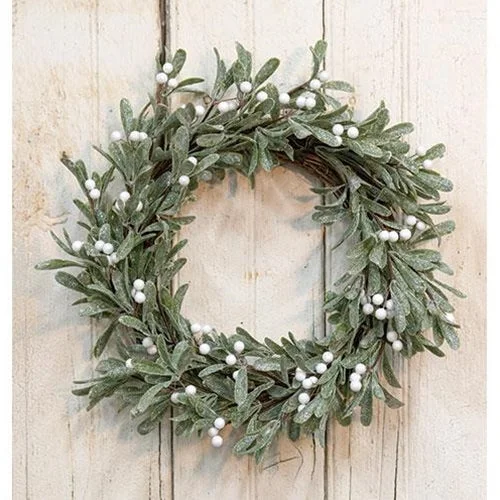 Bed skirts with a jacquard weave for a textured lookSparkle Mistletoe Wreath 22"