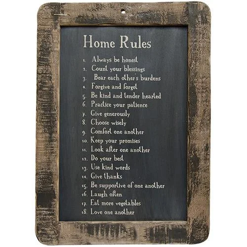 Checkered bed skirts for a classic patternHome Rules Blackboard