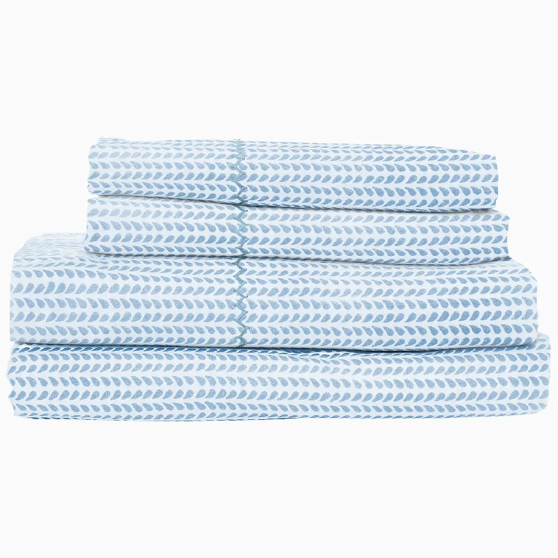 Bolster Pillows for Sofa DecorationCinde Light Indigo Organic Sheet Set