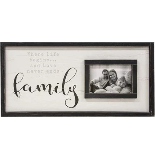 Bed skirts with a herringbone pattern for a sophisticated lookFamily Framed Sign With Picture Frame 12x24
