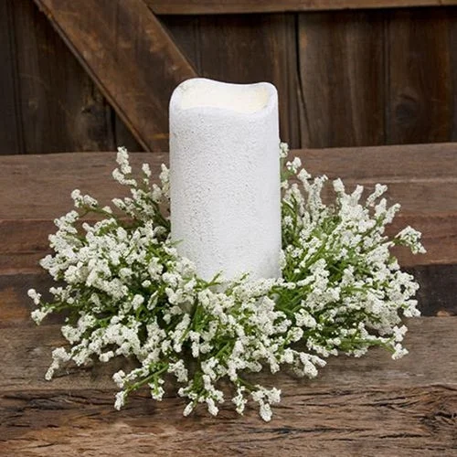 Queen - size bed skirts with ruffled edgesArray Astilbe Candle Ring 3"/10" Cream