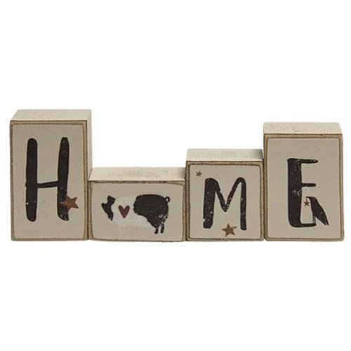 Bed skirts with a modern minimalist design4/Set Primitive "Home" Letter Blocks