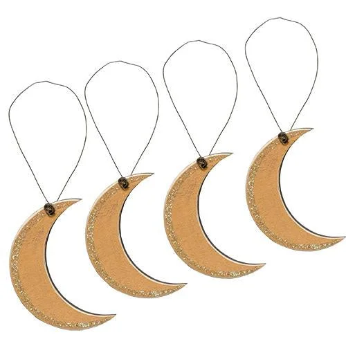 Bed skirts in neutral colors for easy pairing4/Set Moon Ornaments