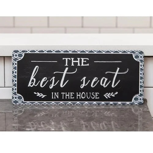 Bed skirts with a tropical print for a vacation - inspired feelBest Seat in the House Metal Sign Bed skirts with a tropical print for a vacation - inspired feelBest Seat in the House Metal Sign