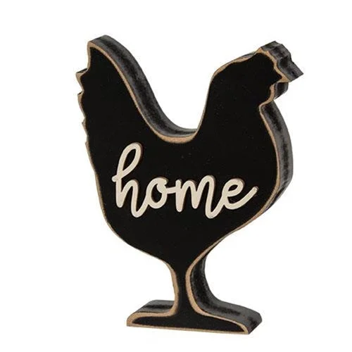 Bed skirts with a modern art - inspired printHome Distressed Black Chicken Sitter