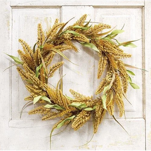 Bed skirts with a metallic thread for a touch of glamourMustard Heather Wreath
