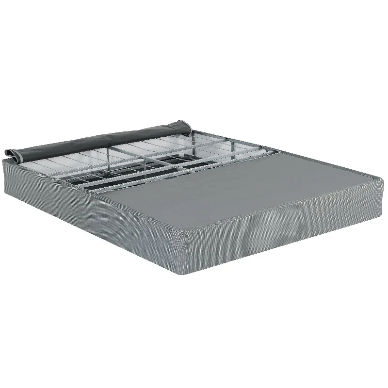 Queen - size mattresses for couples and standard bedroomsContemporary 9 in. Foldable Metal Mattress Foundation Box Spring, Gray Queen - size mattresses for couples and standard bedroomsContemporary 9 in. Foldable Metal Mattress Foundation Box Spring, Gray