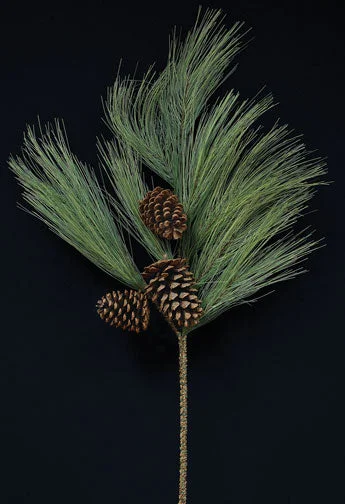 Bed skirts with a scalloped hem for a charming detailGiant Pine Spray w/ Cones