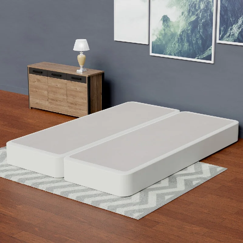 Wool - filled mattresses for natural insulation and moisture - wickingOnetan 4-Inch Wooden Box Spring, Low Profile Split Bed Foundation Ideal for Mattress, No Assembly Needed, White.