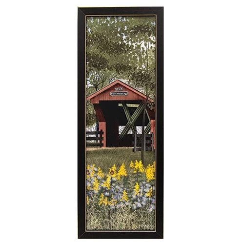 Bed skirts with a plaid pattern for a traditional stylePottersburg Bridge Framed Print 6x18