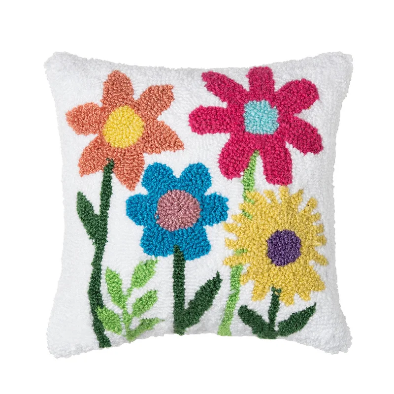 Silk Pillows for Smooth Skin and HairFloral Garden Hooked Mini Pillow