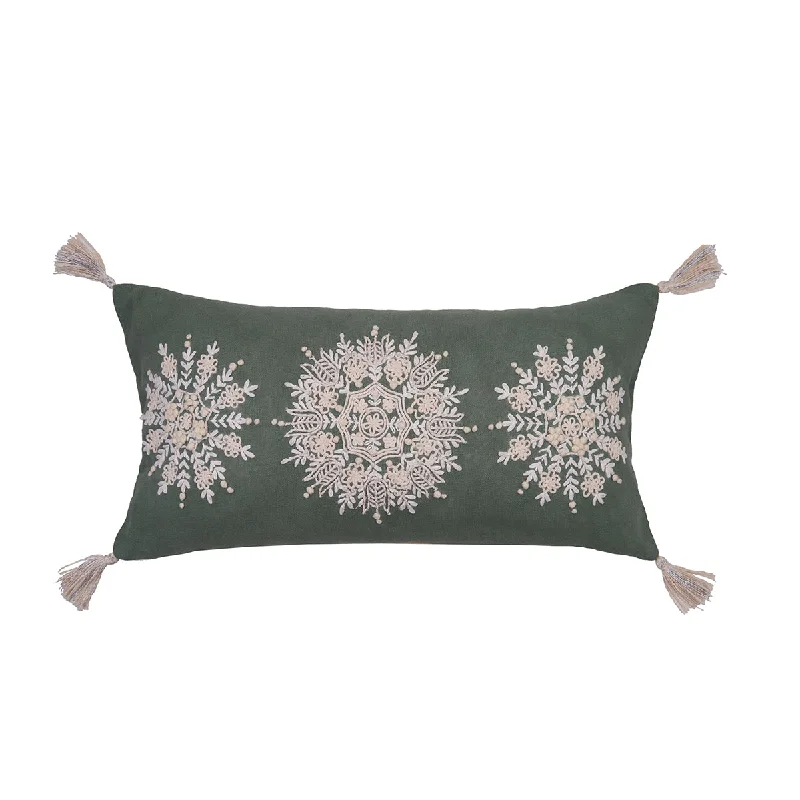 Square Pillows for Modern Home DecorSage Snowflake Pillow