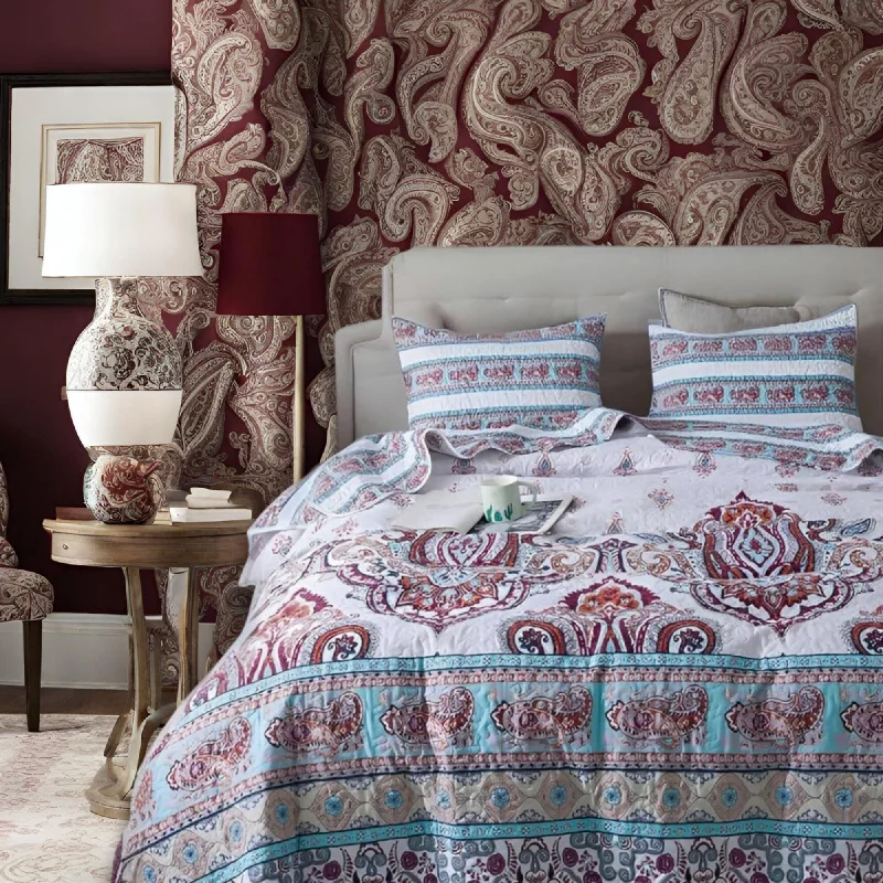 southwestern style bedspreads with native american patterns for a cultural touchDaDa Bedding Bohemian Summertime White Blue Floral Paisley Bedspread Set (KSX-003) southwestern style bedspreads with native american patterns for a cultural touchDaDa Bedding Bohemian Summertime White Blue Floral Paisley Bedspread Set (KSX-003)