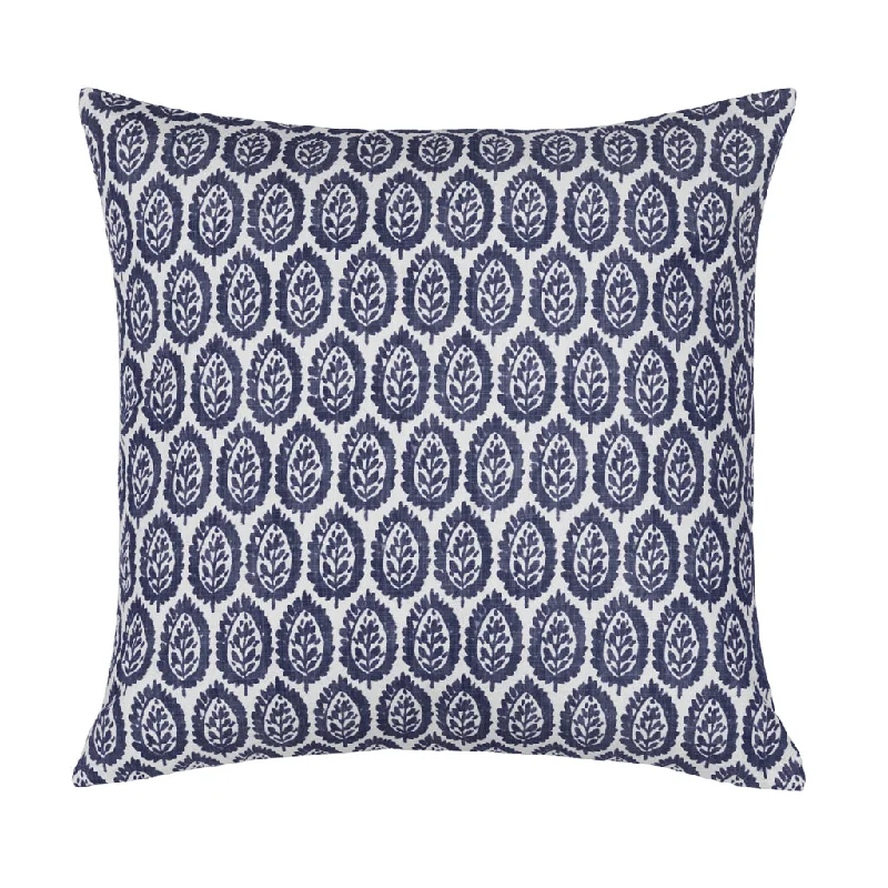 Square Pillows for Modern Home DecorNavy Boho Leaf Square Throw Pillow