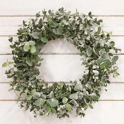 California king bed skirts for a larger bedSnowy Eucalyptus Wreath 22"