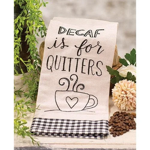 Bed skirts with a high - quality elastic waistbandDecaf is for Quitters Dish Towel