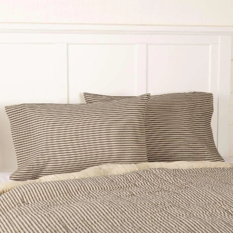 Plush Pillows for a Cozy BedSawyer Mill Charcoal Ticking Stripe Standard Pillow Case Set of 2 21x30 VHC Brands Plush Pillows for a Cozy BedSawyer Mill Charcoal Ticking Stripe Standard Pillow Case Set of 2 21x30 VHC Brands