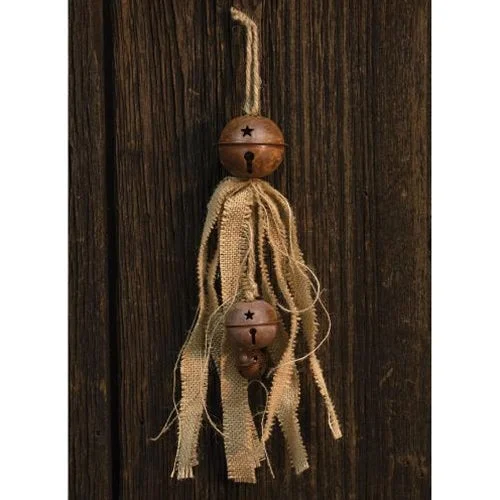 Twin - size bed skirts for a single bedRusty Bell Cluster w/Burlap Tails