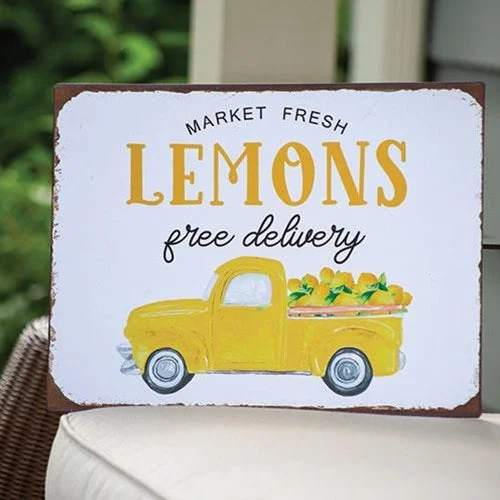 Bed skirts with a metallic thread for a touch of glamourMarket Fresh Lemons Truck Distressed Metal Sign Bed skirts with a metallic thread for a touch of glamourMarket Fresh Lemons Truck Distressed Metal Sign