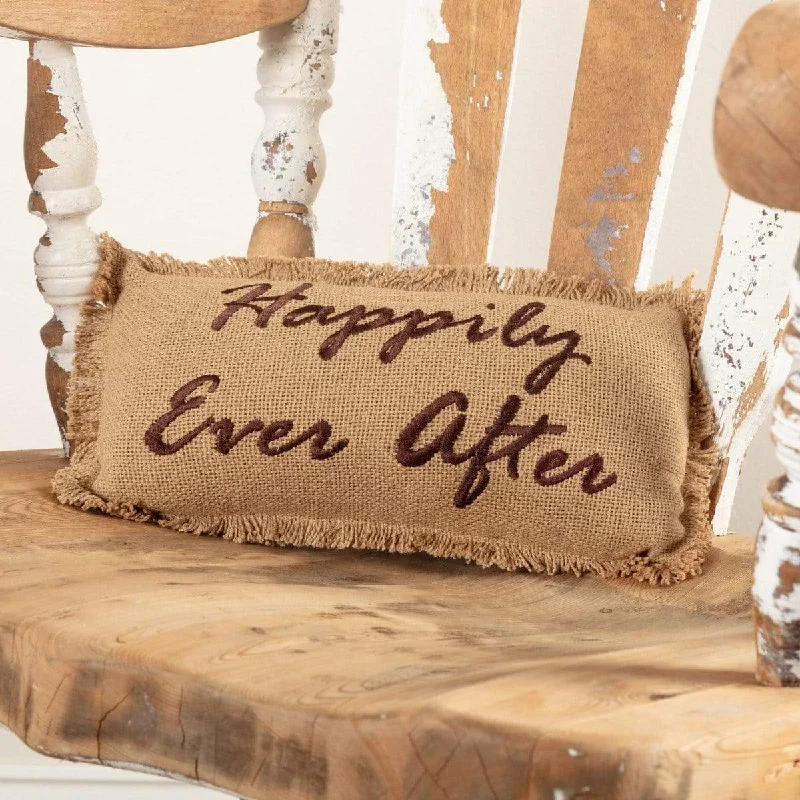 Cooling Pillows for Hot SleepersBurlap Natural Pillow Happily Ever After