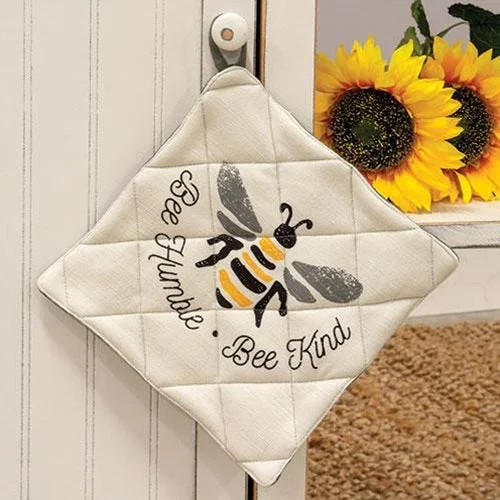 Bed skirts with a metallic thread for a touch of glamourBee Humble Bee Kind Pot Holder