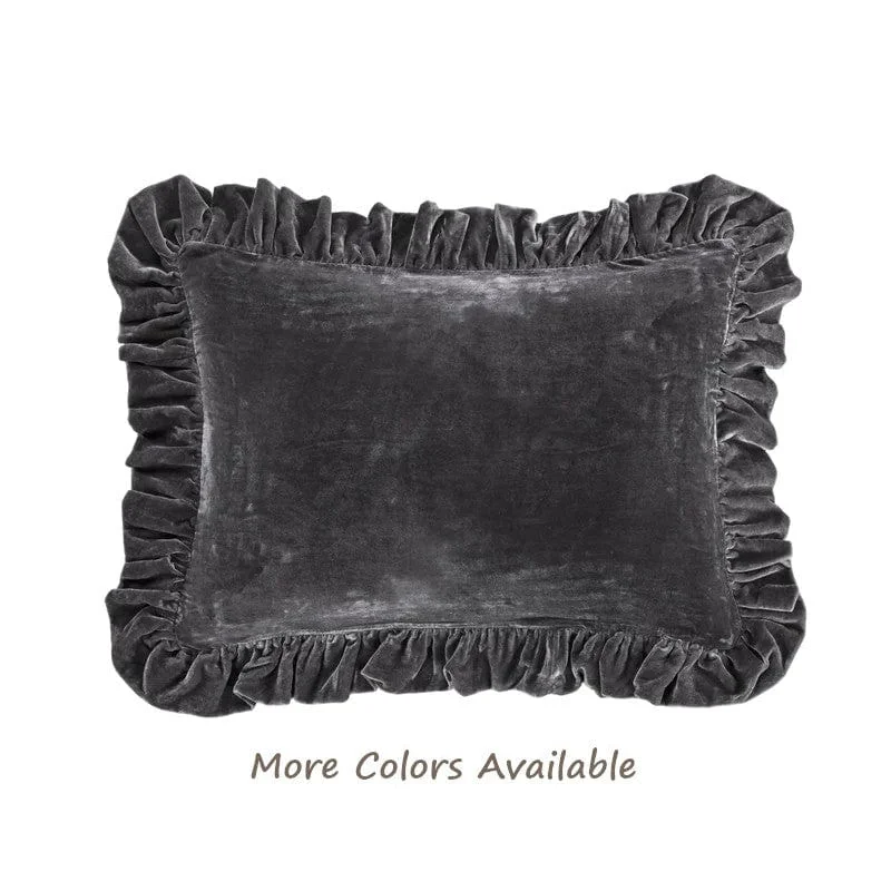 Velvet Pillows for a Touch of EleganceStella Oblong Ruffled Pillow
