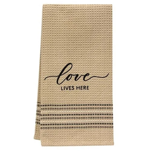 Bed skirts with a bohemian - inspired patternLove Lives Here Dish Towel