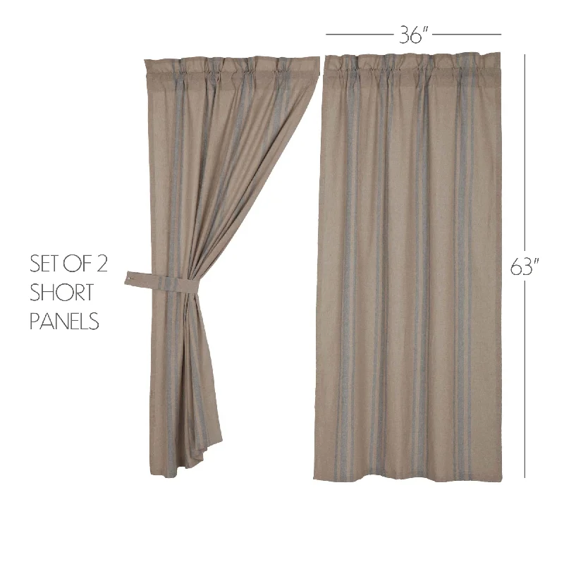 Twin - size bed skirts for a single bedGrain Sack Blue Short Panel Set of 2 63x36