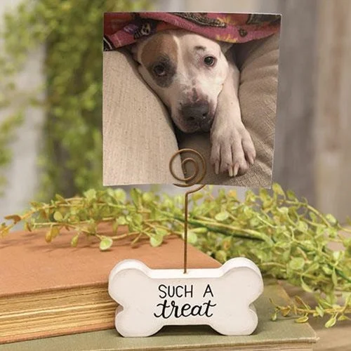 Bed skirts with a geometric cut - out designSuch A Treat Wooden Bone Photo Holder