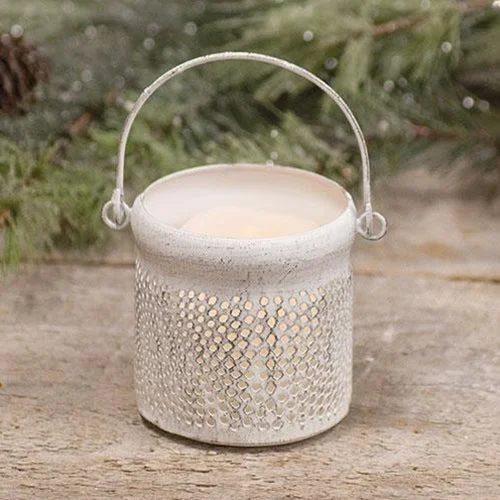 Bed skirts with a metallic thread for a touch of glamourShabby Chic Can Lantern Small