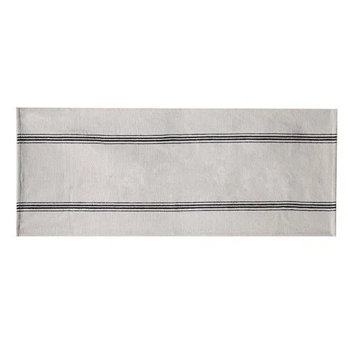 Bed skirts with a satin finish for a shiny appearanceBlack Stripe Runner