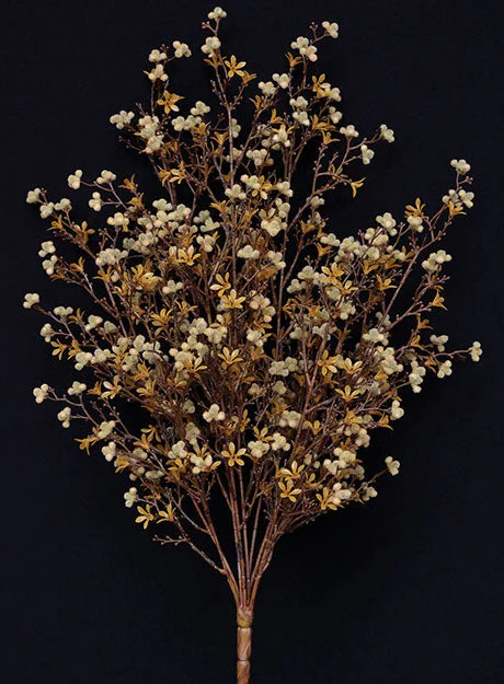 Bed skirts with a high - quality elastic waistbandStar Flower Berry Bush - Earthtone