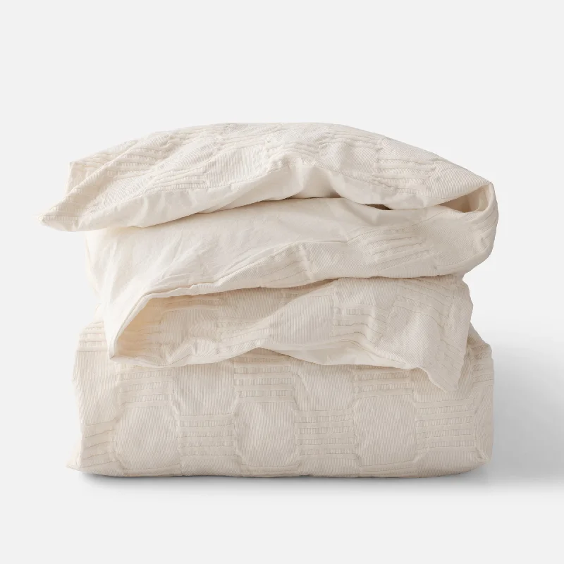 Memory - foam - infused duvets for added body - contouring comfortWoven Tally Duvet Cover Memory - foam - infused duvets for added body - contouring comfortWoven Tally Duvet Cover