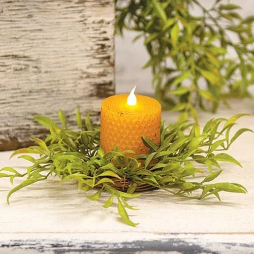 Floral - printed bed skirts for a feminine touchGreen Smilax Candle Ring
