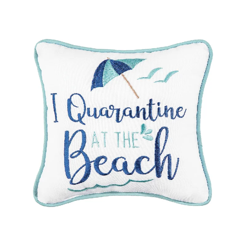 Kids Pillows with Fun DesignsI Quarantine At The Beach Mini Pillow