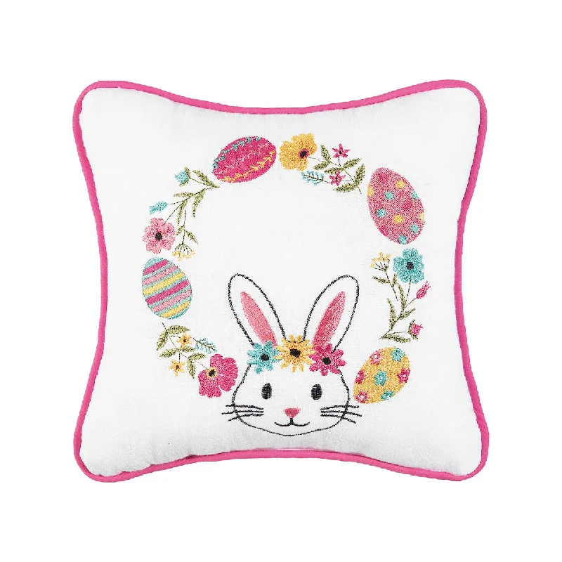 Down Alternative Pillows for Ethical ChoicesBunny Egg Wreath Mini Pillow