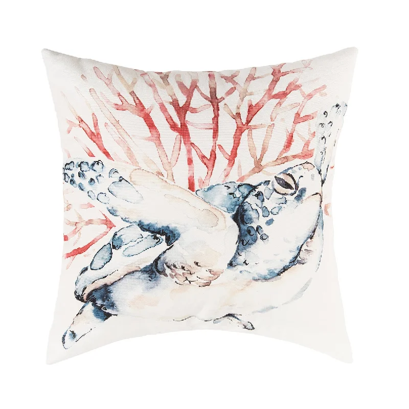 Down Alternative Pillows for Ethical ChoicesBlue and Coral Turtle Pillow