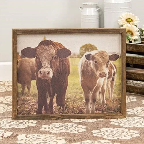 Bed skirts with a modern minimalist designPasture Cows Framed Print Wood Frame
