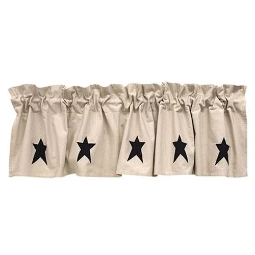Bed skirts with a vintage - inspired patternFarmhouse Star Patch Applique Valance