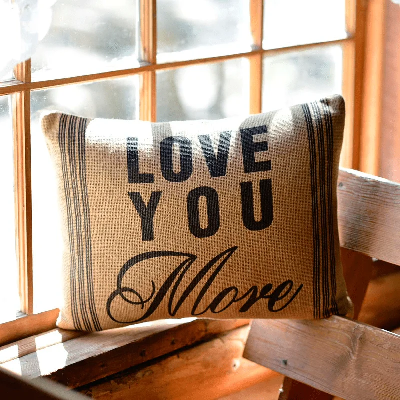Decorative Pillows for Living Room MakeoverLove You More Burlap Pillow