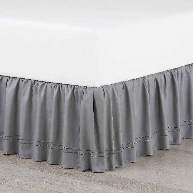 Bed skirts in neutral colors for easy pairingMartex Double Barratta Bed Skirt