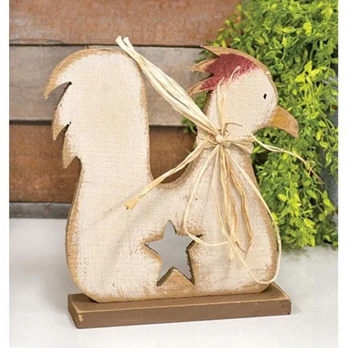 Floral - printed bed skirts for a feminine touchRustic Wood Rooster on Base