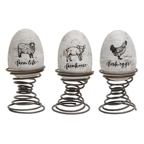 Cotton bed skirts for a soft and breathable look3/Set Farm Life Eggs on Springs