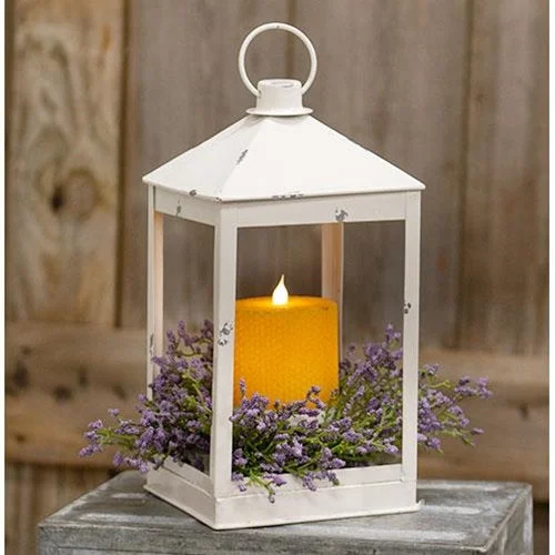 Checkered bed skirts for a classic patternWhite Distressed Lantern