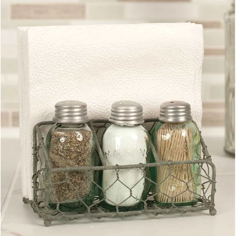 Bed skirts with a modern art - inspired printChicken Wire Salt Pepper and Napkin Caddy Bed skirts with a modern art - inspired printChicken Wire Salt Pepper and Napkin Caddy