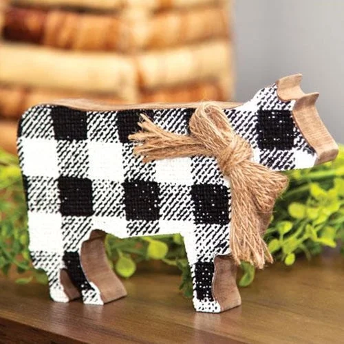 Bed skirts with a shabby - chic styleBlack & White Buffalo Check Chunky Cow