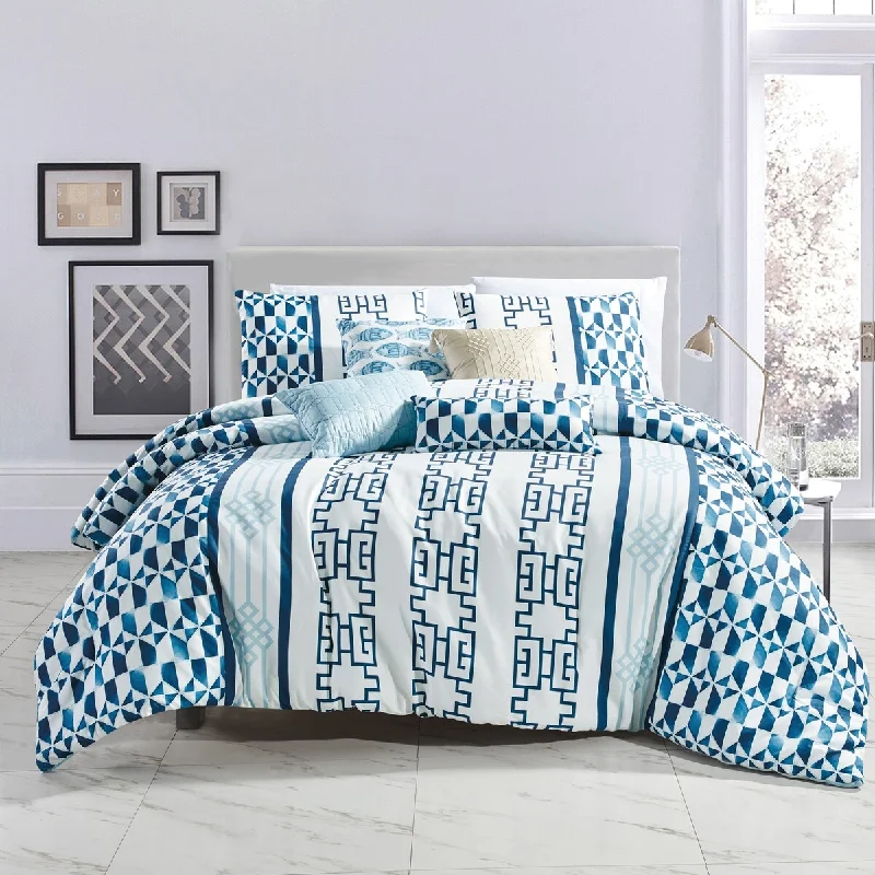 Microfiber - filled comforters that are lightweight and easy to care forNadifa Luxury 7 Piece Comforter Set