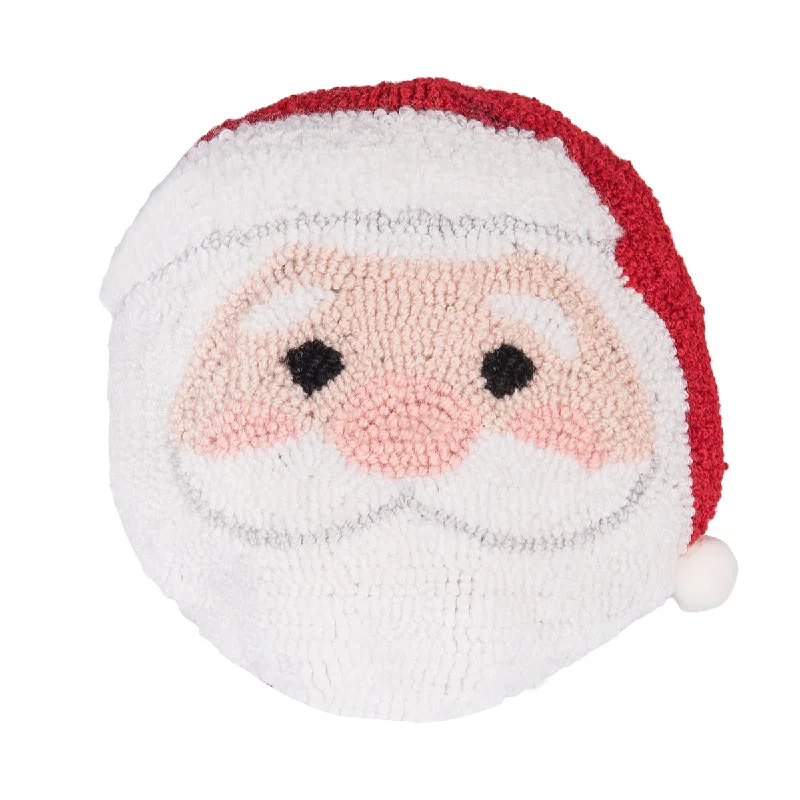 Back Support Pillows for Office ChairsRound Santa Hooked Mini Pillow