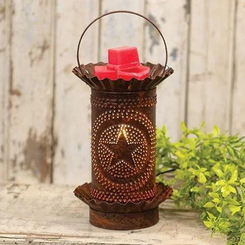 Bed skirts with a modern art - inspired printRusty Mini Tart Warmer w/Punched Stars